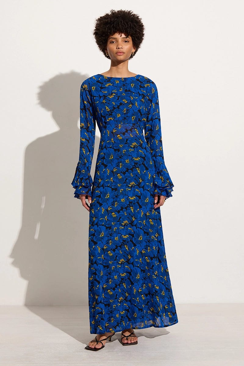 La Joya Maxi Dress - El Limon Floral Blue