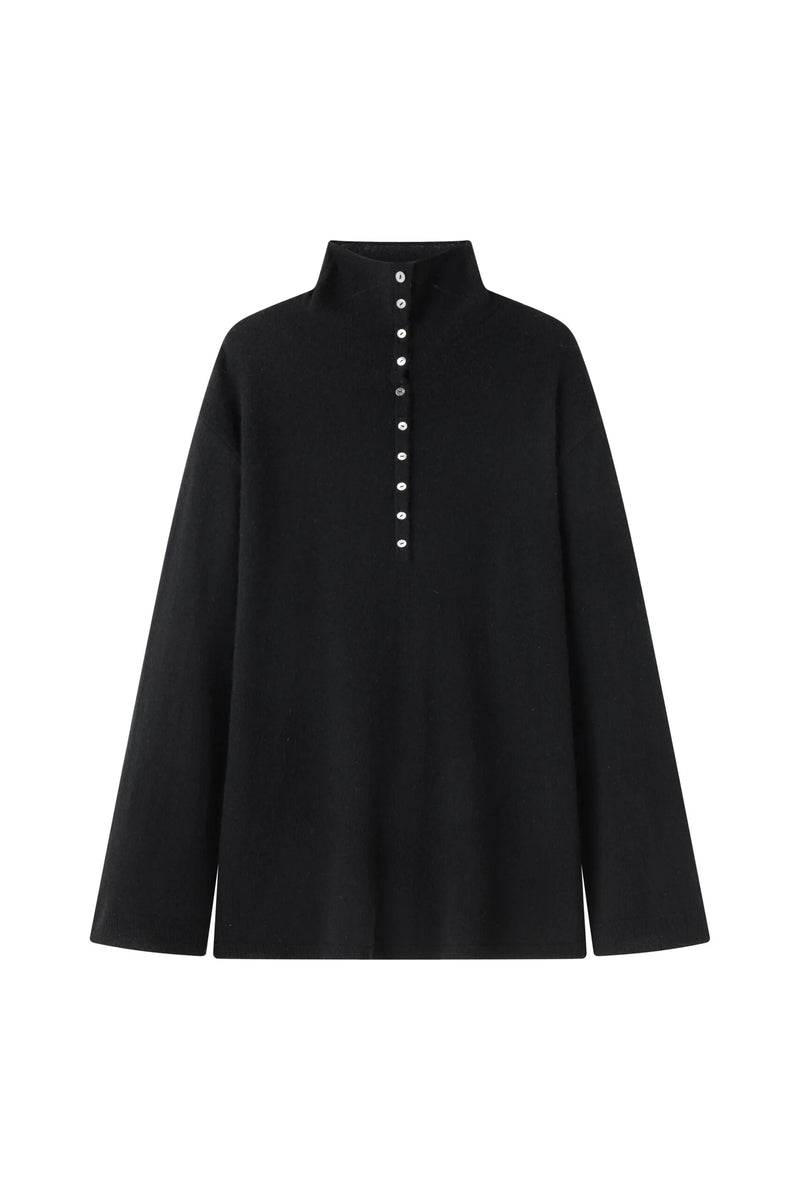 Pamira Buttoned Knit - Black