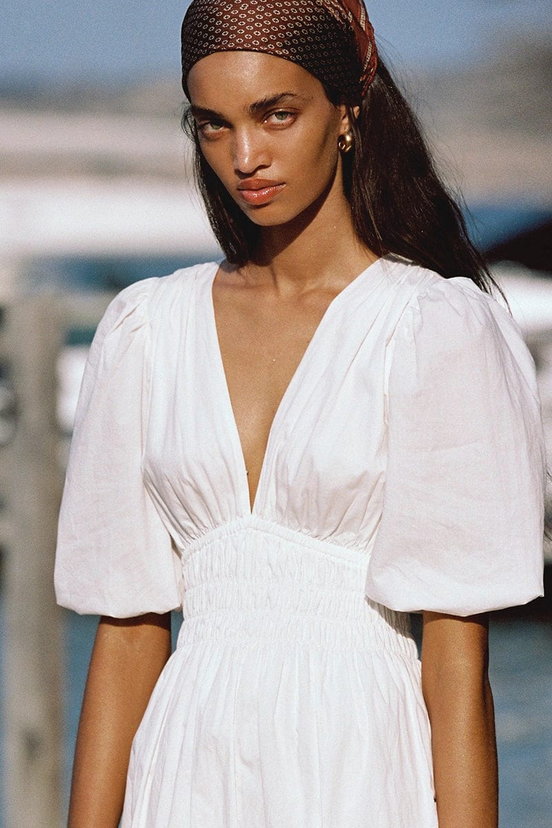 Agnata Midi Dress - White