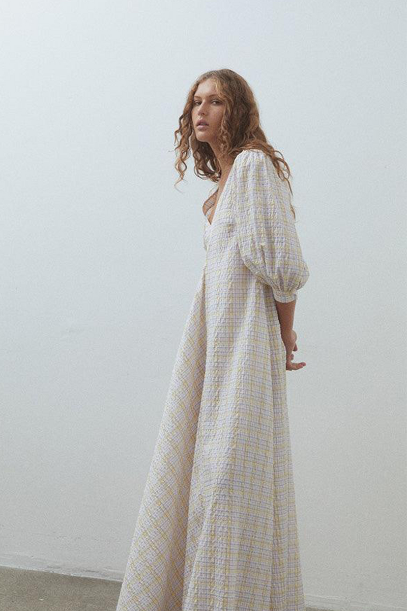 Fennie Dress - Yellow Gingham