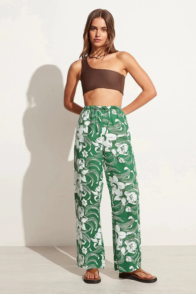 Le Pacifique Pants - Camara Floral Print Green