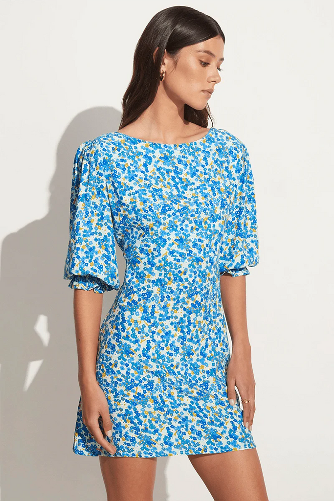 Fontane Mini Dress - Lou Floral Print Blue
