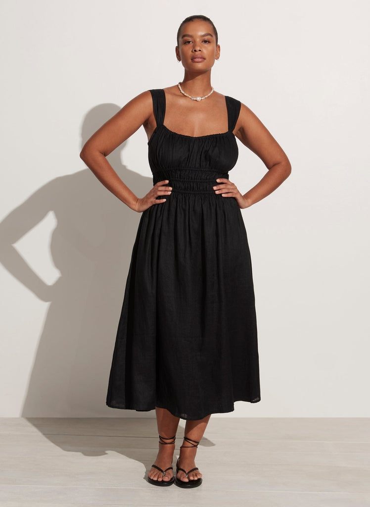 Faithfull the brand TERINA MIDI DRESS - Day dress - plain black/black 