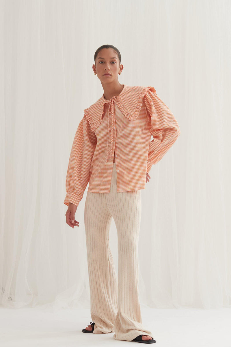 Maja Blouse - Gingham Orange - Freudian Kicks