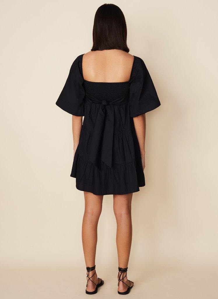 Plain black cheap short dress